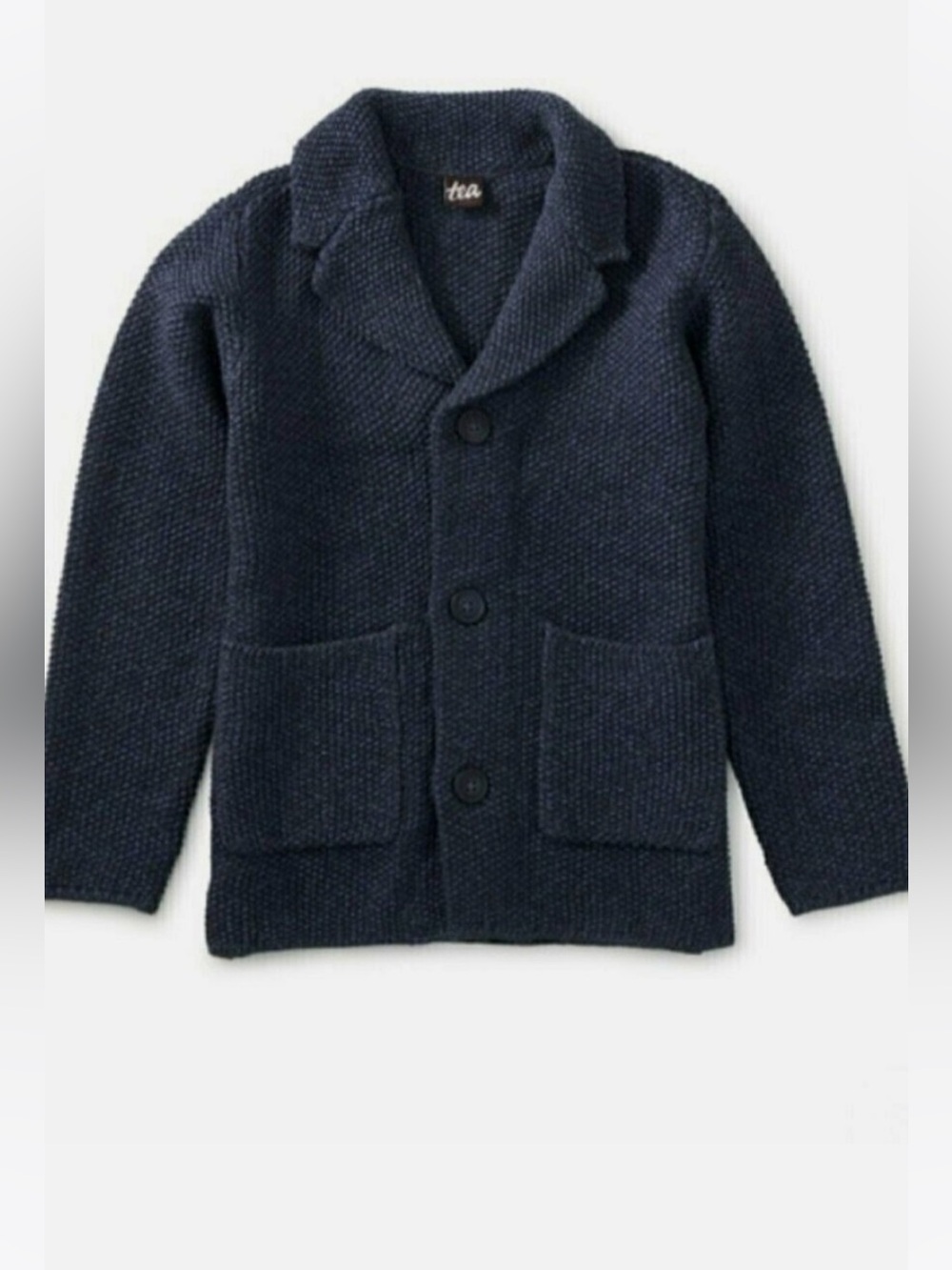 Tea Collection Navy Blue Shawl Collar Knit Cardigan